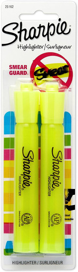 Highlighter Yellow/Chisel Tip SHARPIE TANK  2Pk