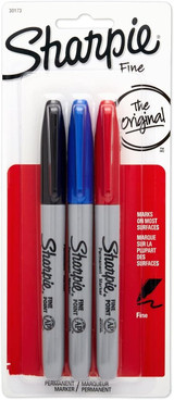 Markers Sharpie Fine/Assorted Colors 3Pk