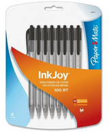 Pen InkJoy 100RT Ball Point Medium/Black 8Pk Pen InkJoy 100RT Ball Point Medium/Black 8Pk