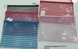 Envelope w/Zipper 8-1/2 x 11 Assorted Color Stripes/Plastic