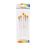 Brush Set w/Flat Round End & Clear Handle 5ct.