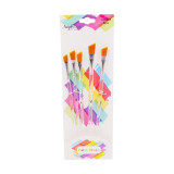 Brush Set-Angular Bristle w/ Clear Handle 5ct.