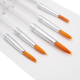 Brush Set-Round Bristle (Fine) w/Clear Handle 5Pk