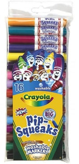 Markers Pip-Squeaks 16ct.-Washables