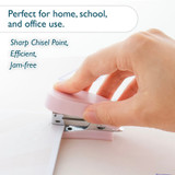 Stapler Bazic Mini w/500 Standard Staples Pastel Colors (20 Sheets Capacity)