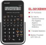 Calculator-Scientific 240 Functions/10 Digits (EL-501XBWH)