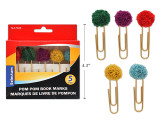 Bookmarks Pom Poms 5Pk