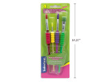 Brush Set Ass't Round & Flat w/Grip 4Pk