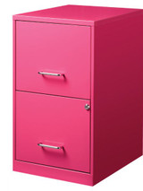 Vertical File Cabinet-2 Drawers, Letter Size, Pink
