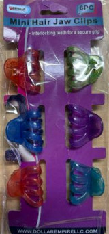 Hair Clips-Jaw/Mini 6Pk