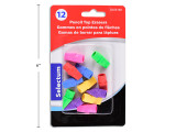 Erasers-Pencil Top Assorted Colors 12Pk