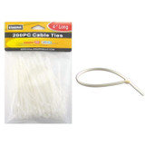 Cable Ties-White  4" 200Pk