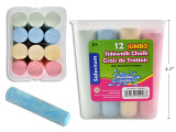 Sidewalk Chalks-Assorted Colors/Bucket 12Pk