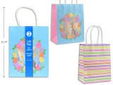 Gift Bags-Easter Prints Foil Hotstamp/Kraft (Medium: 7in(W) x 9in (H) x 3.9in (Gusset) 2 Pk  (MOQ: 12)