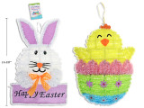 Plaque-Easter Tinsel Bunny/Chick Hanging Decoration 14-5/8in (2 Assorted Styles)