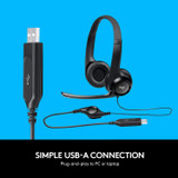 Headset Logitech H390 USB w/Noise Canceling Micro