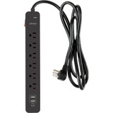 Surge Protector with USB (450 Joules, Black) 6-Outlet
