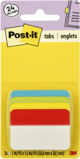 Filing Tabs Post-it Angle/Bright Colors 2"x 1.5"  24Pk