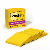 Post-it Notes-Yellow 3"x 3" (Super Sticky) 5Pk