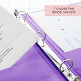 Binder-View 1/2" Purple/3-Rings/2 Pockets