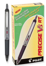 Pen Precise V5 Retractable Rolling Ball-Xtra Fine/Black (Dozen)