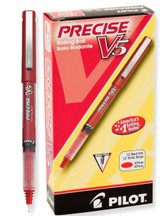 Pen Precise V5 Rolling Ball-Xtra Fine/Red (Dozen)