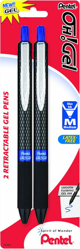 Pen Oh! Gel  Blue Ink/Medium (Retractable) 2ct. (#24081)
