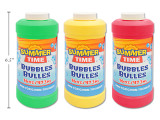 Bubbles w/Wand 16oz (3 Assorted Bottle Colors: Red, Yellow, Green)