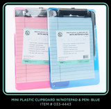 Clipboard w/Pad & Pen-Plastic (Mini)