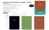 Planners-Monthly Professional/Solid Colors (Size: 7.63" W x 10.44"H)