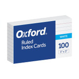 Index Cards 3"x 5" Ruled/White 100Pk (Oxford)