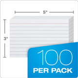 Index Cards 3"x 5" Ruled/White 100Pk (Oxford)
