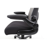 Chair OS Big & Tall High Back Mesh Task Chair with Flip Arm Model: RYDE Color: Gray Mesh w/ Black Seat