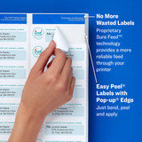 Address Labels w/Sure Feed Technology, Rectangle, 1" x 4", Matte White,  25 Sheets (500 Labels)