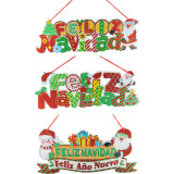 Plaque Foam "Feliz Navidad" 8x13in 2-Asst'd Designs