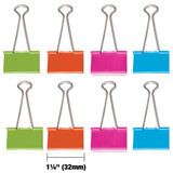 Binder Clips 1-1/4" (Medium) Assorted Colors  8ct.