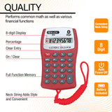 Calculator 8-Digits Pocket w/Neck String
