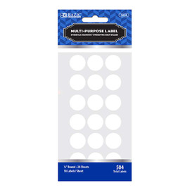 Labels-Color Coding 3/4" Round/White 504Pk