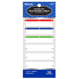 Labels-File Folder Assorted Colors 126Pk