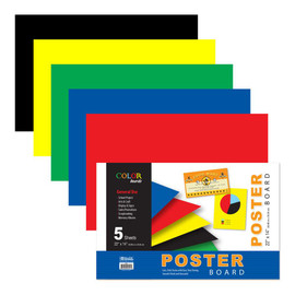 Poster Board 22" x 14" Assorted Colors 5Pk