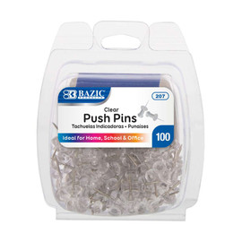 Push Pins Clear Transparent 100Pk