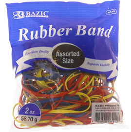 Rubber Bands 2oz Assorted Sizes & Colors