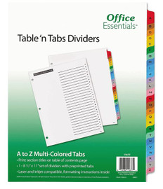 Index Dividers Colors/ A-Z Tabs