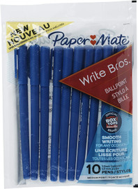 Pen Paper Mate  Write Bros Ball Point Blue/Medium 10Pk