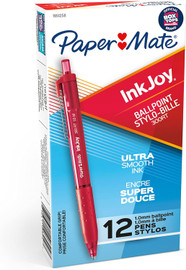 Pen InkJoy 300RT Ball Point Medium/Red 12Pk