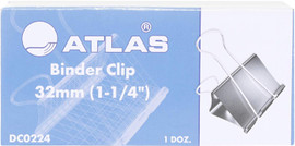 Binder Clips Atlas Medium 1-1/4" 12Pk
