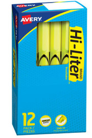 Highlighters 12Pk-Yellow Hi-Liter Pen-Style