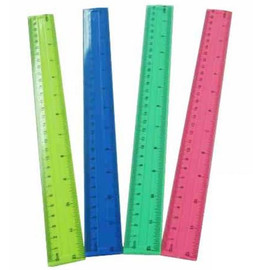 Ruler 12" Colors/Plastic 50Bx