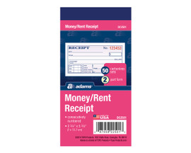 Money/Rent Receipt Book 2 Parts NCR 50 Sheets