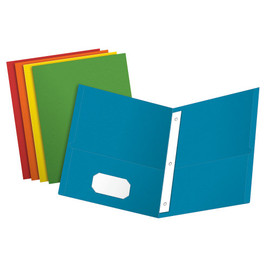 Folder Twin Pocket w/Fasteners Assorted Colors 25 Box